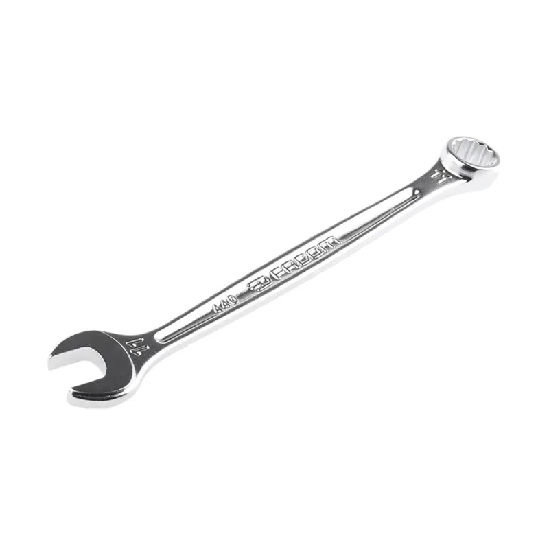 Facom Combination Spanner 11 mm, 155mm Overall Satin Chrome Finish 12-Point 15° Offset Head 440.11