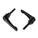 RS PRO Stainless Steel Clamping Lever, M10 x 50 mm, Black Die Cast Zinc Handle, Steel Shaft 478-876