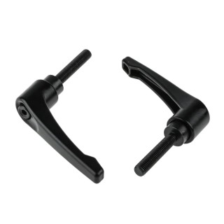 RS PRO Stainless Steel Clamping Lever, M10 x 50 mm, Black Die Cast Zinc Handle, Steel Shaft 478-876