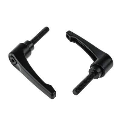 RS PRO Stainless Steel Clamping Lever, M10 x 50 mm, Black Die Cast Zinc Handle, Steel Shaft 478-876