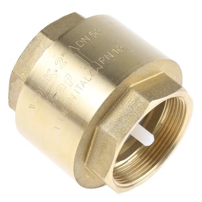 RS PRO Brass Threaded BSP Single Check Valve 2 in, 12 bar 486-233