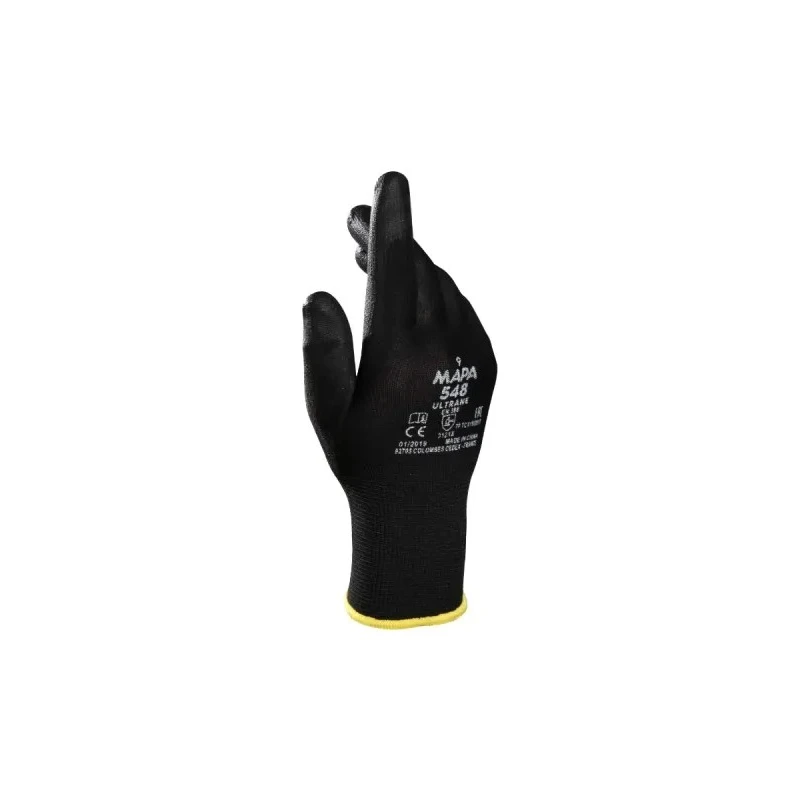 Mapa ULTRANE 548 Black Textile Work Gloves Size 9 with Polyurethane Coating 48 Gloves per Pack 548