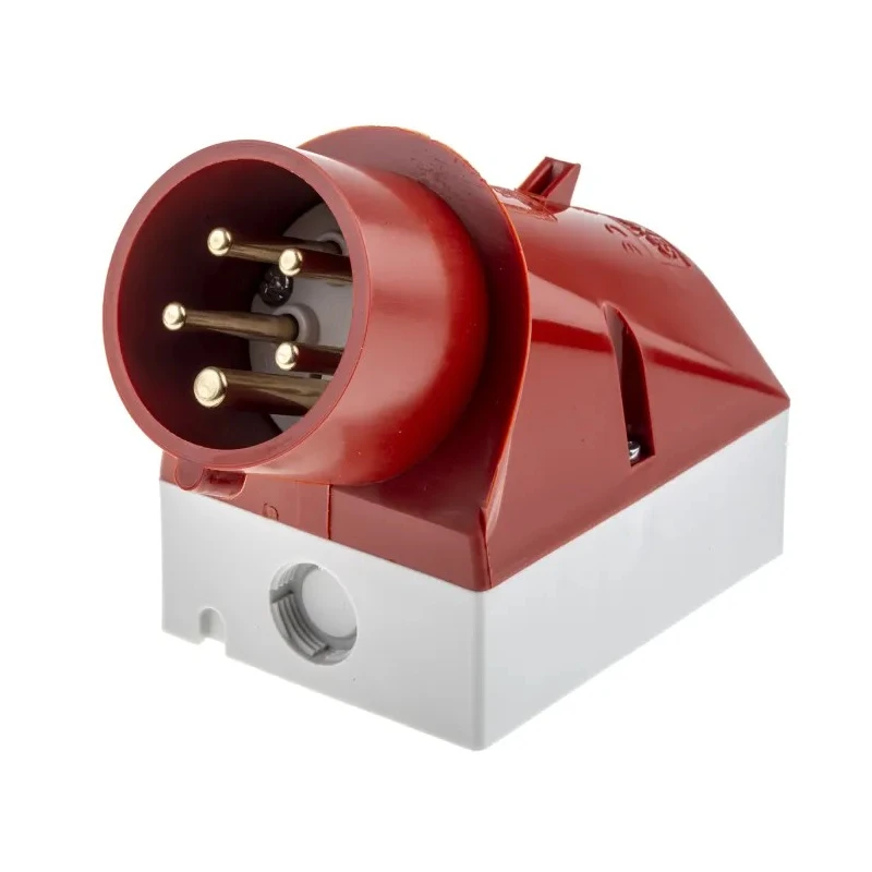 MENNEKES Red Wall Mount Industrial Power Connector 3P+N+PE 16A 400V 25° Orientation IP44 IP44