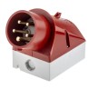 MENNEKES Red Wall Mount Industrial Power Connector 3P+N+PE 16A 400V 25° Orientation IP44 IP44
