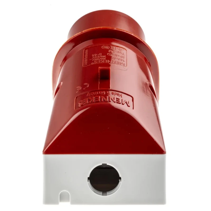 MENNEKES Red Wall Mount Industrial Power Connector 3P+N+PE 16A 400V 25° Orientation IP44 IP44