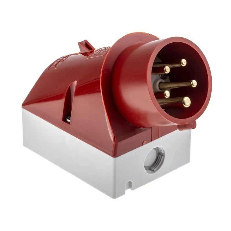 MENNEKES Red Wall Mount Industrial Power Connector 3P+N+PE 16A 400V 25° Orientation IP44 IP44