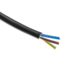 RS PRO 3 Core Power Cable Black 0.5mm² 300V PVC Jacket 70 °C 100 m 491-857