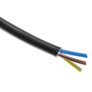 RS PRO 3 Core Power Cable Black 0.5mm² 300V PVC Jacket 70 °C 100 m 491-857