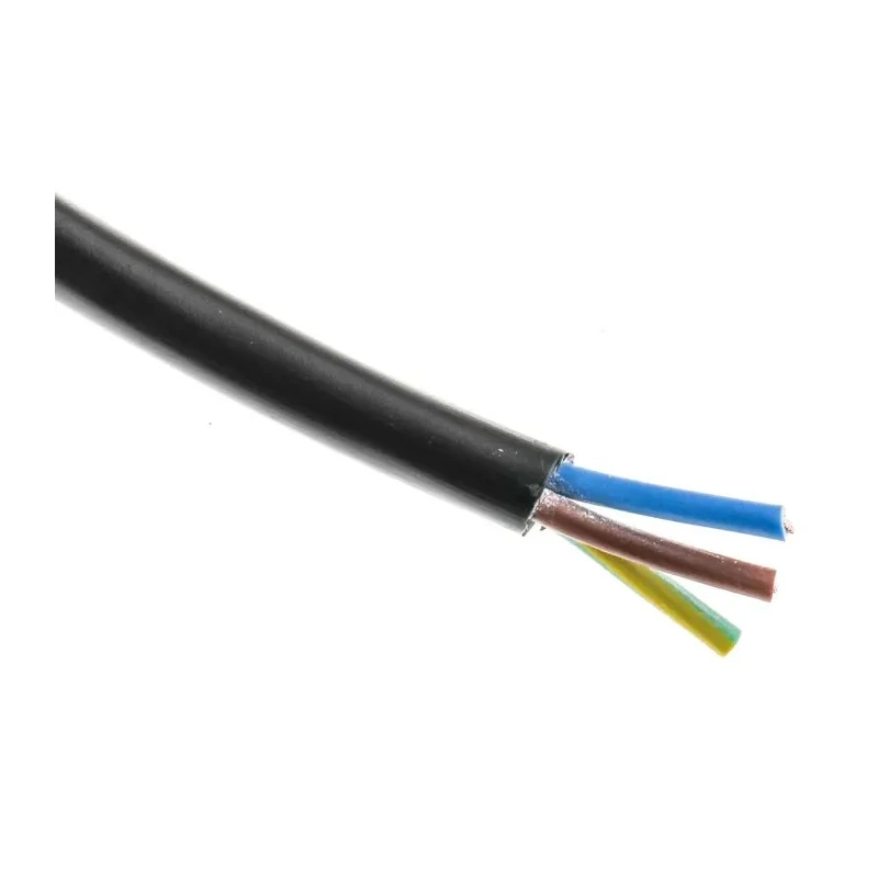 RS PRO 3 Core Power Cable Black 0.5mm² 300V PVC Jacket 70 °C 100 m 491-857