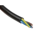 RS PRO 3 Core Power Cable Black 0.75mm² PVC Insulated 70°C 500V 100m 491-835