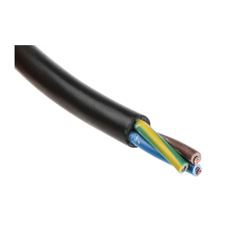 RS PRO 3 Core Power Cable Black 0.75mm² PVC Insulated 70°C 500V 100m 491-835