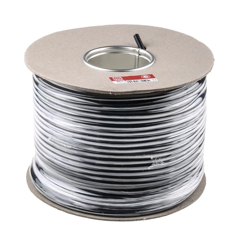 RS PRO 3 Core Power Cable Black 0.75mm² PVC Insulated 70°C 500V 100m 491-835