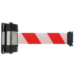 RS PRO White and Red Webbing Retractable Barrier Steel Polyester 4m Tape 503-770