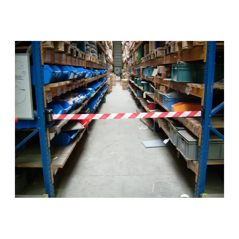 RS PRO White and Red Webbing Retractable Barrier Steel Polyester 4m Tape 503-770