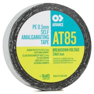 Advance Tapes Black Self-Amalgamating Tape 19mm Width x 10m Length, 0.5mm Thickness, 130°C Max Operating Temperature AT7