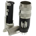 Amphenol Industrial 7 Pole Straight M16 DIN Plug Screw Lock 4A 100V Brass Housing Silver Contacts T3484001