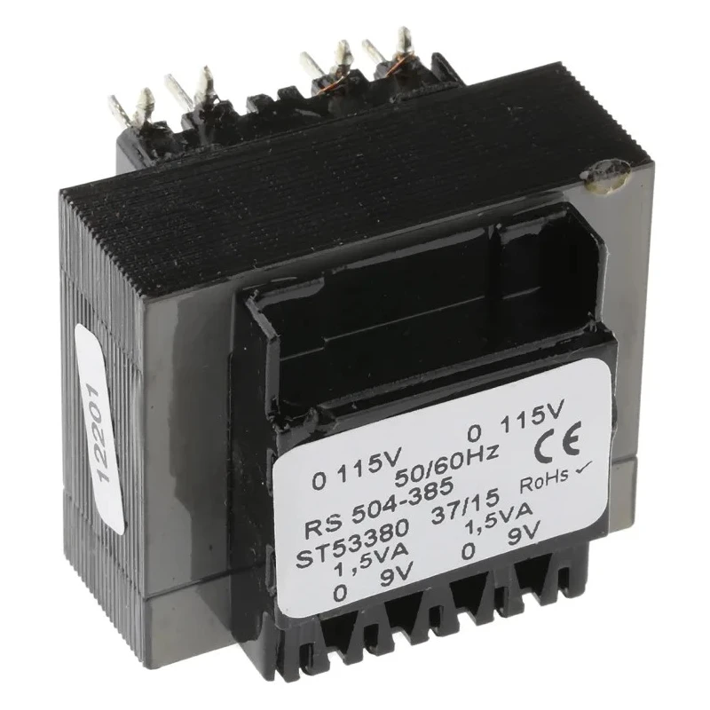 RS PRO PCB Transformer 24 V ac 2 Output Through Hole Mount 12VA Power 50-60Hz Frequency Model 504-385