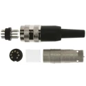 Amphenol Industrial 7 Pole Straight M16 DIN Plug Screw Lock 4A 100V Brass Housing Silver Contacts T3484001