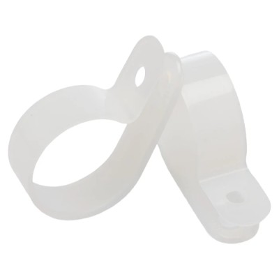 RS PRO Nylon P-Clip 25.4 mm Closed Inside Diameter 12 mm Width Natural Colour Mounting Hole Diameter 4.6 mm 479-554