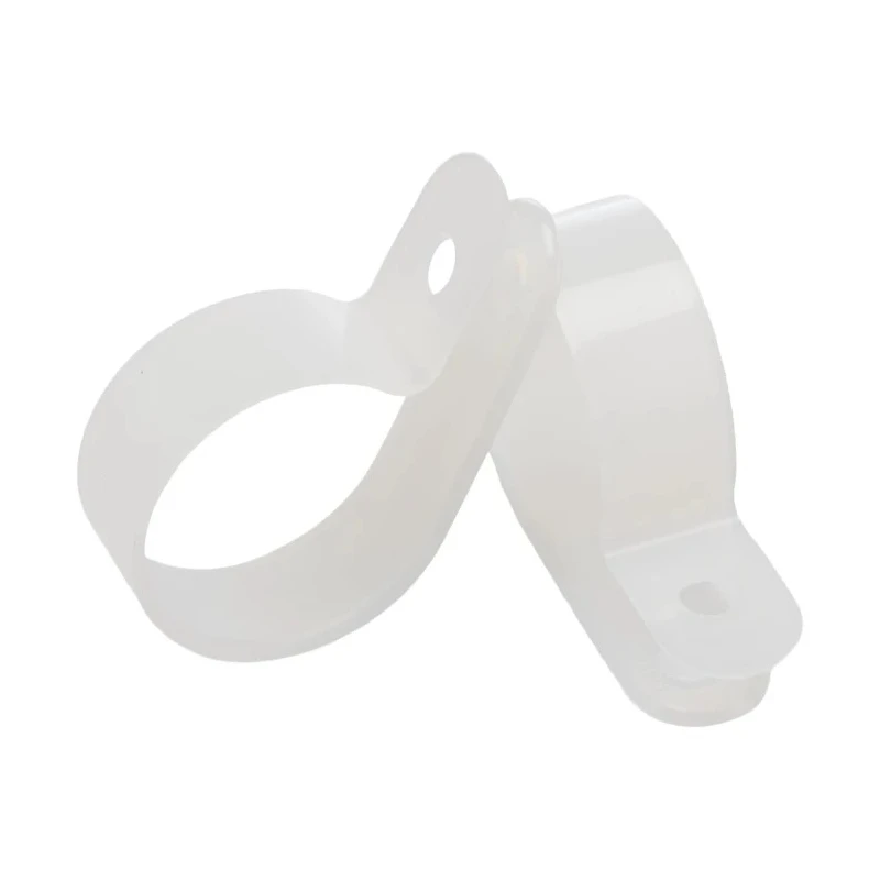 RS PRO Nylon P-Clip 25.4 mm Closed Inside Diameter 12 mm Width Natural Colour Mounting Hole Diameter 4.6 mm 479-554