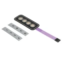 APEM 4 Key Membrane Keypad, 4x1 Layout, Silver Polycarbonate Actuator, Matrix Output, AC3559