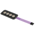 APEM 4 Key Membrane Keypad, 4x1 Layout, Silver Polycarbonate Actuator, Matrix Output, AC3559