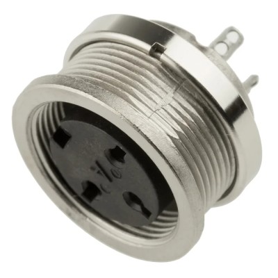 Amphenol Industrial C 091 A 3 Pole Straight M16 DIN Socket Panel Mount Female 300V 4A Screw Lock T3263000