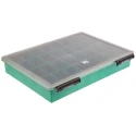 RS PRO 32 Cell Green Polypropylene Compartment Box 57 mm x 338 mm x 260 mm 515-603