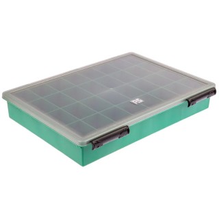 RS PRO 32 Cell Green Polypropylene Compartment Box 57 mm x 338 mm x 260 mm 515-603