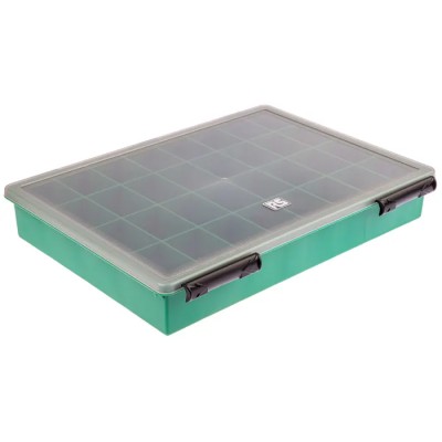 RS PRO 32 Cell Green Polypropylene Compartment Box 57 mm x 338 mm x 260 mm 515-603