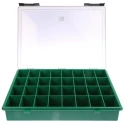 RS PRO 32 Cell Green Polypropylene Compartment Box 57 mm x 338 mm x 260 mm 515-603