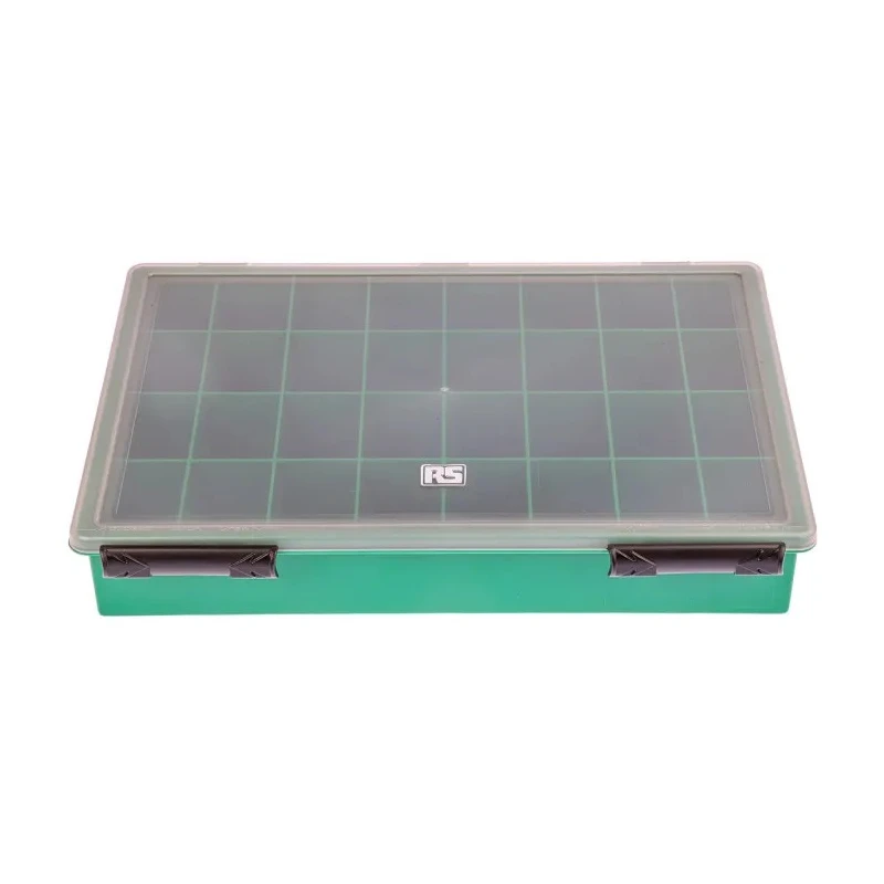 RS PRO 32 Cell Green Polypropylene Compartment Box 57 mm x 338 mm x 260 mm 515-603