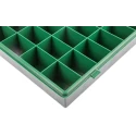 RS PRO 32 Cell Green Polypropylene Compartment Box 57 mm x 338 mm x 260 mm 515-603