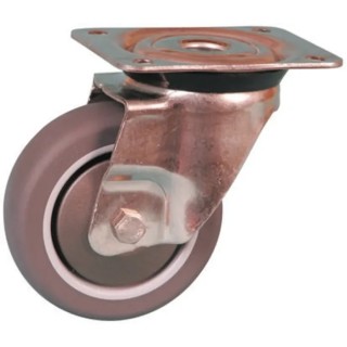 Guitel Hervieu Stainless Steel Swivel Castor 90 kg Load Capacity 100 mm Thermoplastic Rubber Wheel 368653