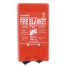 Topspec Euro Fibreglass Plastic Fire Blanket 1.2m x 1.8m Red Plastic Case FBB160-HP