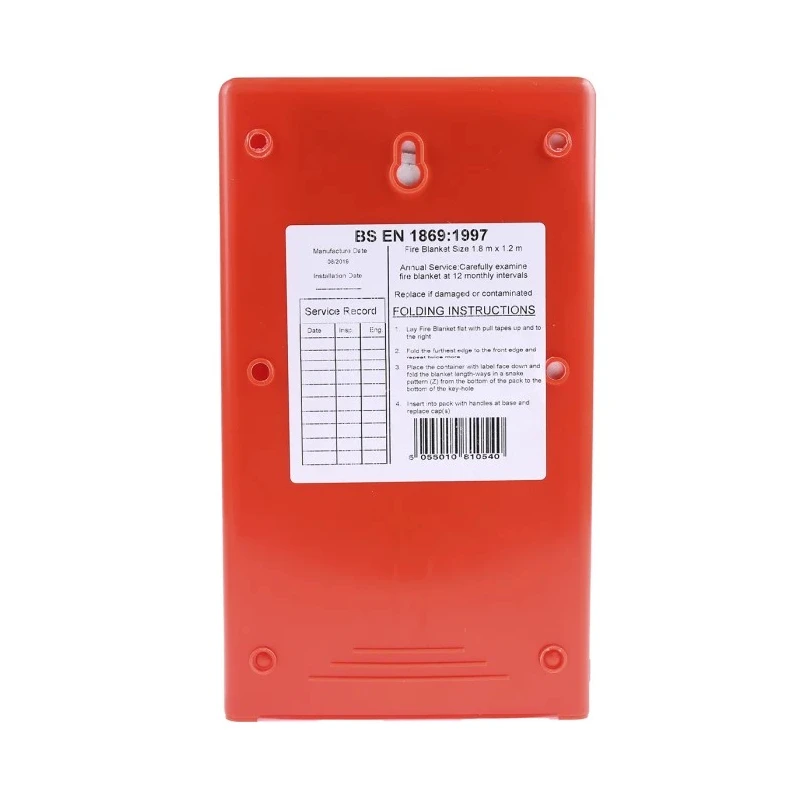 Topspec Euro Fibreglass Plastic Fire Blanket 1.2m x 1.8m Red Plastic Case FBB160-HP
