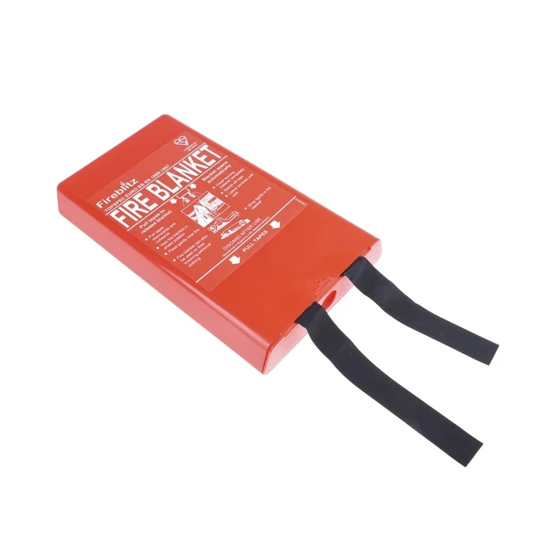 Topspec Euro Fibreglass Plastic Fire Blanket 1.2m x 1.8m Red Plastic Case FBB160-HP