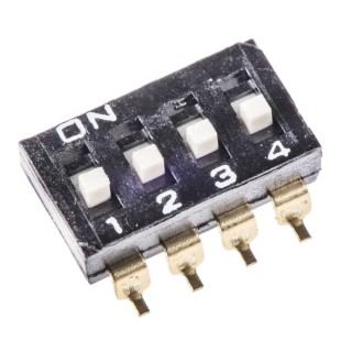 Omron Slide Rotary Coded DIP Switch Surface Mount A6S-4104-H