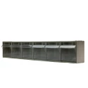 RS PRO Durable Polypropylene Tilt Drawer Unit 6, 112 mm x 600 mm x 96 mm, Transparent Drawers, Wall Mountable 519-295
