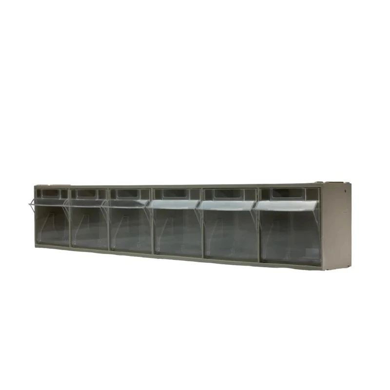 RS PRO Durable Polypropylene Tilt Drawer Unit 6, 112 mm x 600 mm x 96 mm, Transparent Drawers, Wall Mountable 519-295
