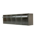 RS PRO Tilt Drawer Unit 5 Polypropylene Storage Cabinet Wall Mount 168mm x 600mm x 140mm 519-302