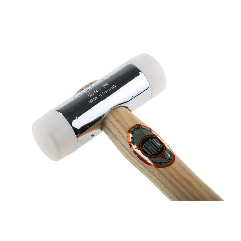 RS PRO Nylon Mallet Replaceable Face 450 g Chrome Plated Zinc Head with Wood Handle 32mm Head Diameter 547-852