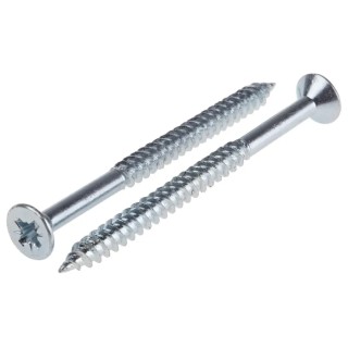 RS PRO Pozidriv Countersunk Steel Wood Screw Bright Zinc 12 Thread 3in Length 521-260