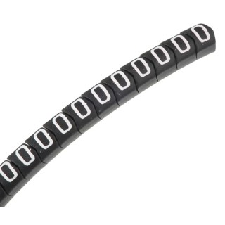 HellermannTyton Helagrip Slide-On Pre-Printed Cable Marker, White Legend "0", Fits 2 mm to 5 mm Cable, PVC Material 901-10356