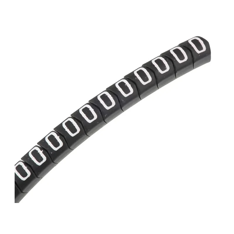 HellermannTyton Helagrip Slide-On Pre-Printed Cable Marker, White Legend "0", Fits 2 mm to 5 mm Cable, PVC Material 901-10356