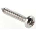 RS PRO Plain Stainless Steel Pan Head Self-Tapping Screw 19 mm Thread Size 6 Pozidriv DIN 7981C A2 Grade 521-591
