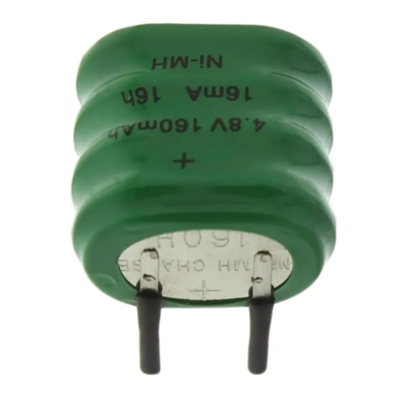 RS PRO 4.8 V Nickel Metal Hydride Button Rechargeable Battery 160mAh 24mm Height PCB Termination 525-811