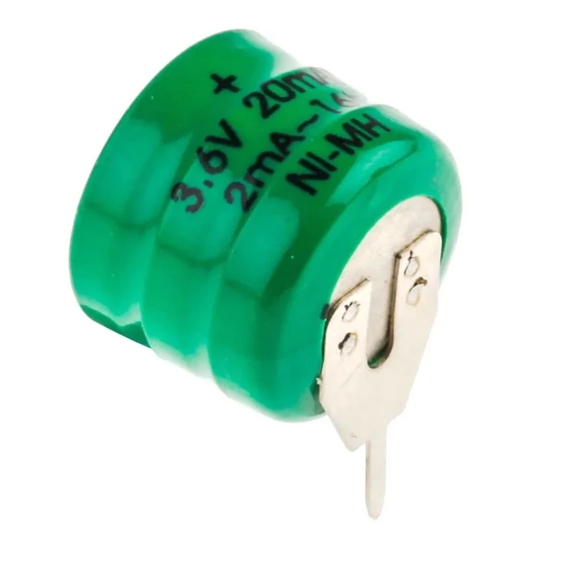 RS PRO 3.6 V Nickel Metal Hydride Button Rechargeable Battery 20mAh 12mm Diameter 10mm Height 525-798