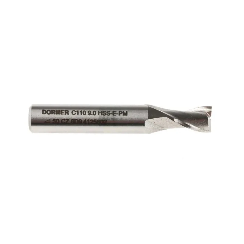 Dormer Plain Slot Drill 2 Flutes, 9 mm Cut Diameter, 11 mm Cut Length, 61 mm Overall Length, Cobalt High Speed Steel C1109.0