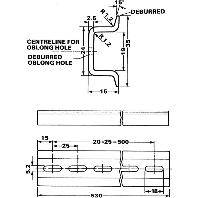 Siemens Mounting Rail Accessory for S5-100U Series 6ES5710-8MA21
